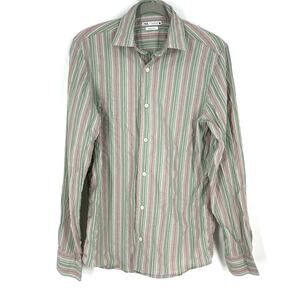 Zara Men's Button Down Collared Shirt Multicolored Striped Small Regular Fit
